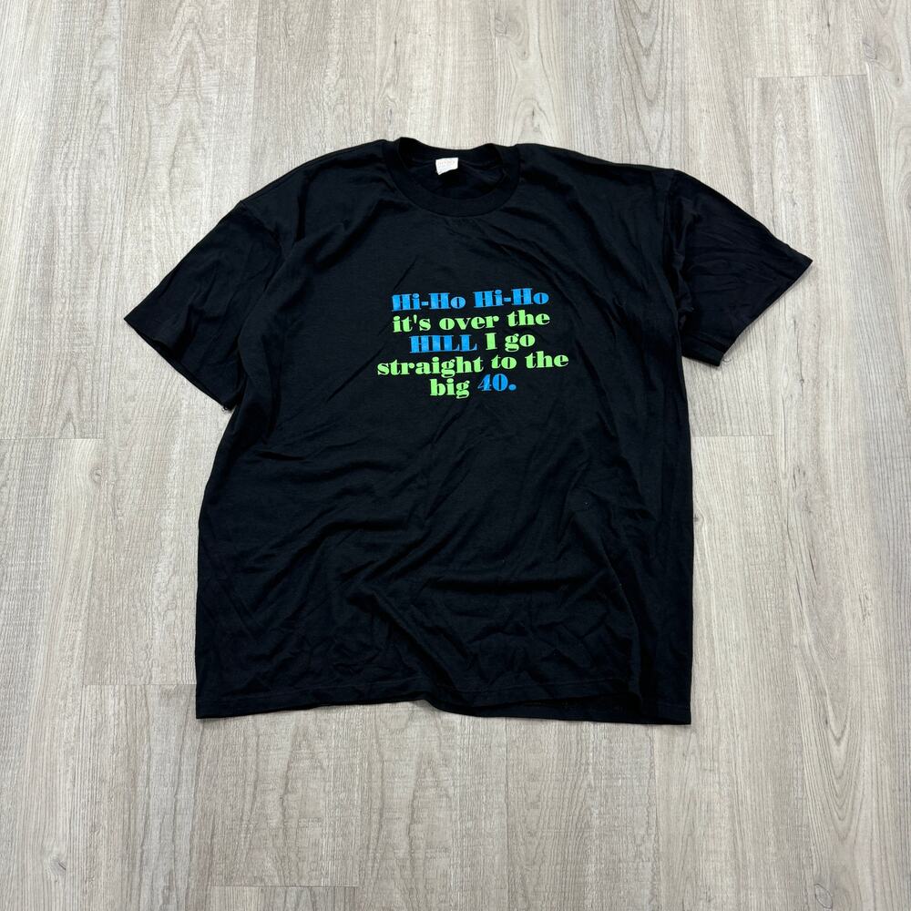 Vintage Over the Hill I Go Straight to the Big 40 Shirt Men's Extra Large 80s